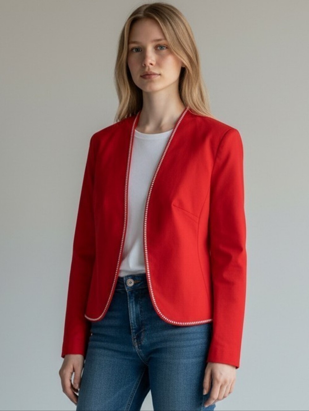 Pianurastudio Made In Italy Cotton  Red Women's Blazer